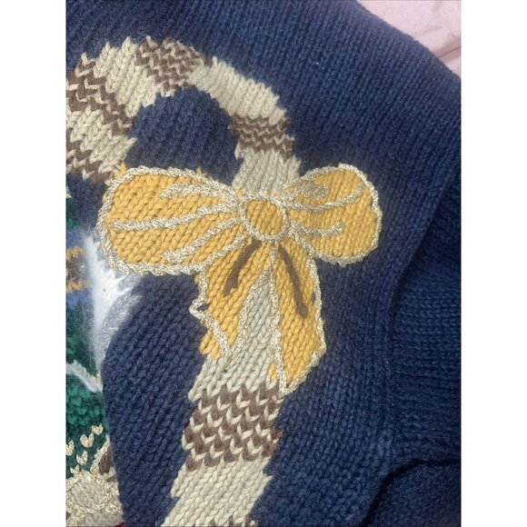 Christopher & Banks Hand Embroidered grannycore teddybear holiday sweater - Picture 8 of 10